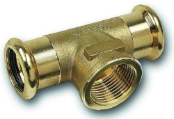 Picture of +GF+ PRESS-FIT Wasser T mit Gewindeabgang Siliziumbronze, d mm: 35, Art.Nr.: 767613209