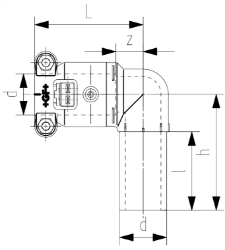 Picture of +GF+ INSTAFLEX Winkel 90° PB Mit Muffe-Stutzen, d mm: 20, Art.Nr.: 761069435