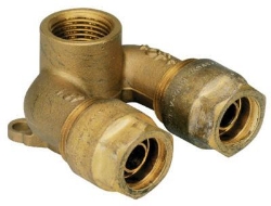 Picture of +GF+ INSTAFLEX Armaturenanschluss doppelt Messing Mit Flansch, d1 mm: 16, Art.Nr.: 760857013