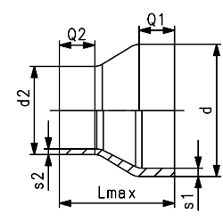Picture of +GF+ ecoFIT Reduktion PE100 d25-710mm / SDR11, d mm: 140, Art.Nr.: 753908685