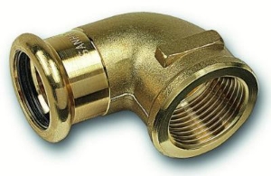 Picture of +GF+ PRESS-FIT Wasser Winkel 90° Siliziumbronze, d mm: 22, Art.Nr.: 767609110