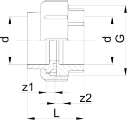 Picture of +GF+ INSTAFLEX Verschraubung PB/Messing Muffe-Muffe, d mm: 16, Art.Nr.: 761066691