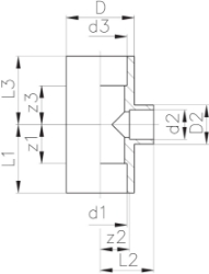 Picture of +GF+ INSTAFLEX T-Stück 90° reduziert PB, d1 mm: 25, Art.Nr.: 761066919