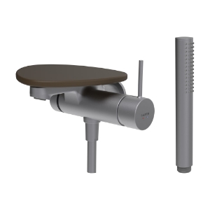 Bild von LAUFEN - ADA - Bademischer zu Simibox 1-Point, Ablage ohne Loch, Ausladung 170 mm, mit Kunststoffschlauch 1600 mm, mit Handbrause TwinStick, Art.Nr. :HF506765504060