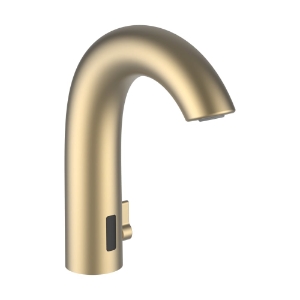 Picture of LAUFEN - CURVETRONIC - Curvetronic, elektronischer Waschtischmischer, fester Auslauf, Ausladung 135 mm, Batterie, PVD blassgold matt, Art.Nr. :HF707153462060