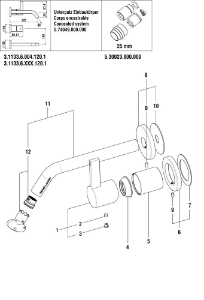Bild von LAUFEN - HEBEL 25MM UMGEKEHRT ZU UP-WTM CHRO, Art.Nr. :H3903300040621