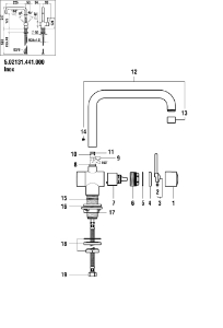 Bild von LAUFEN - ROSETTE d50 TWIN KÜCHENMISCHER INOX, Art.Nr. :WI455017441
