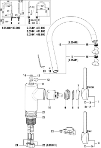 Bild von LAUFEN - AUSLAUF A225MM KÜCHEN TWINPLUS INOX, Art.Nr. :WI534114441000