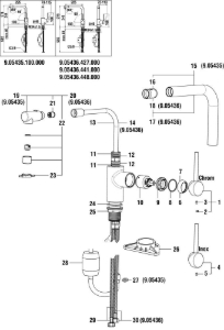 Bild von LAUFEN - AUSLAUF KÜCHE AUSZUGB.A225 TWINPLUS CHRO, Art.Nr. :WI534124100000
