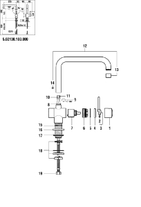Bild von LAUFEN - HEBEL KOMPLETT TRIATHLON PATRONE 35 CHRO, Art.Nr. :WI570086100000