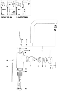 Bild von LAUFEN - HEBEL UMG TWINPLUS 42MM K35 LAUFEN CHRO, Art.Nr. :WI570111100660