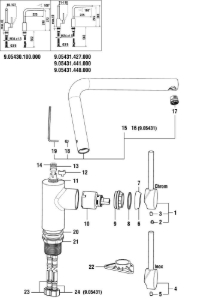 Bild von LAUFEN - HEBEL UMGEKEHR TWINPLUS LAUFEN 35MM CHRO, Art.Nr. :WI570133100660