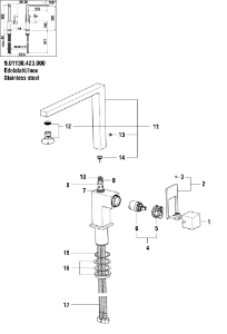 Bild von LAUFEN - HEBEL KOMPLETT QUADRIGA 25MM F423, Art.Nr. :WI570168423000