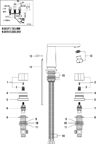 Bild von LAUFEN - KW GRIFF 3-LOCH WTM NEWCLASSIC F462, Art.Nr. :WI571047462820