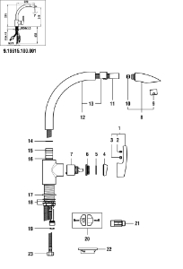 Bild von LAUFEN - ROHRBOGEN ZU KÜCHE SURF CHRO, Art.Nr. :WI9157740100001