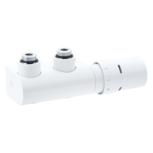 Bild von Danfoss - VHX/RTX-Sets (X-tra Collection), VHX-DUO, RTX, Eck, 50-mm-Anschluss, Verkehrsweiß RAL 9016, Art.Nr. :013G4381