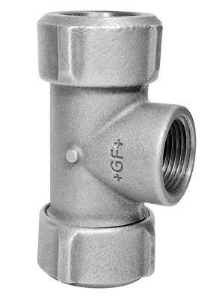 Picture of +GF+ PRIMOFIT T-Stück mit Innengewinde im Abzweig verzinkt Für Stahlrohr, EPDM, Dim. St 1∕2, Rp 1∕2, Art.Nr. :775316051