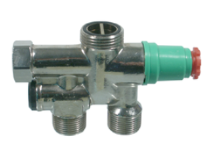 Picture of TKM Einrohrventile TKM M68 RA 46 F/SF Messing vernickelt, Ausführung regulierbar 20 ‑ 80 %, Anschluss unten, Abmessung: M24, Typ: M68 RA 46 F, Art.Nr. :10269237