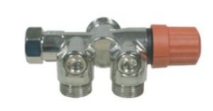 Bild von TKM Zweirohrventile TKM RA 2100 Messing vernickelt, mit Voreinstellung, 100%, Anschluss hinten, Anschlussgewinde: M22, Art.Nr. :10083695