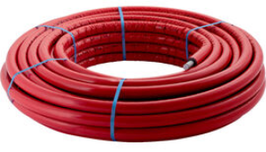Bild von Geberit FlowFit/PushFit Metallverbundrohr, rund vorgedämmt rot, Rollenware: d=25mm, Dämmung=6mm, L=25m, Art.Nr. :619.112.00.2