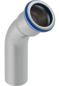 Bild von Bogen 45° GEBERIT MAPRESS Industrie und Solar (FKM blau) Edelstahl rostfrei 1.4401, Art.Nr. :50245