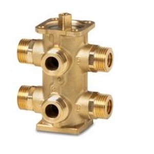 Bild von Siemens - 6-Weg Kugelhahn kompakt, Aussengewinde, PN16, DN10, kvs links 1.3, rechts 0.4, Art.Nr. :VWG42.10-1.3-0.4